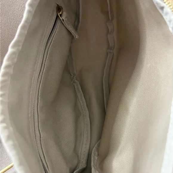 July Everyday Crescent Canvas Crossbody Light Gray Shoulder Bag - Picture 7 of 8